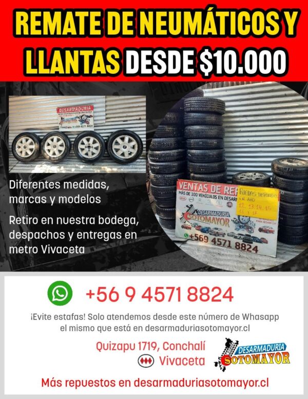 remate de ruedas diferentes medidas
